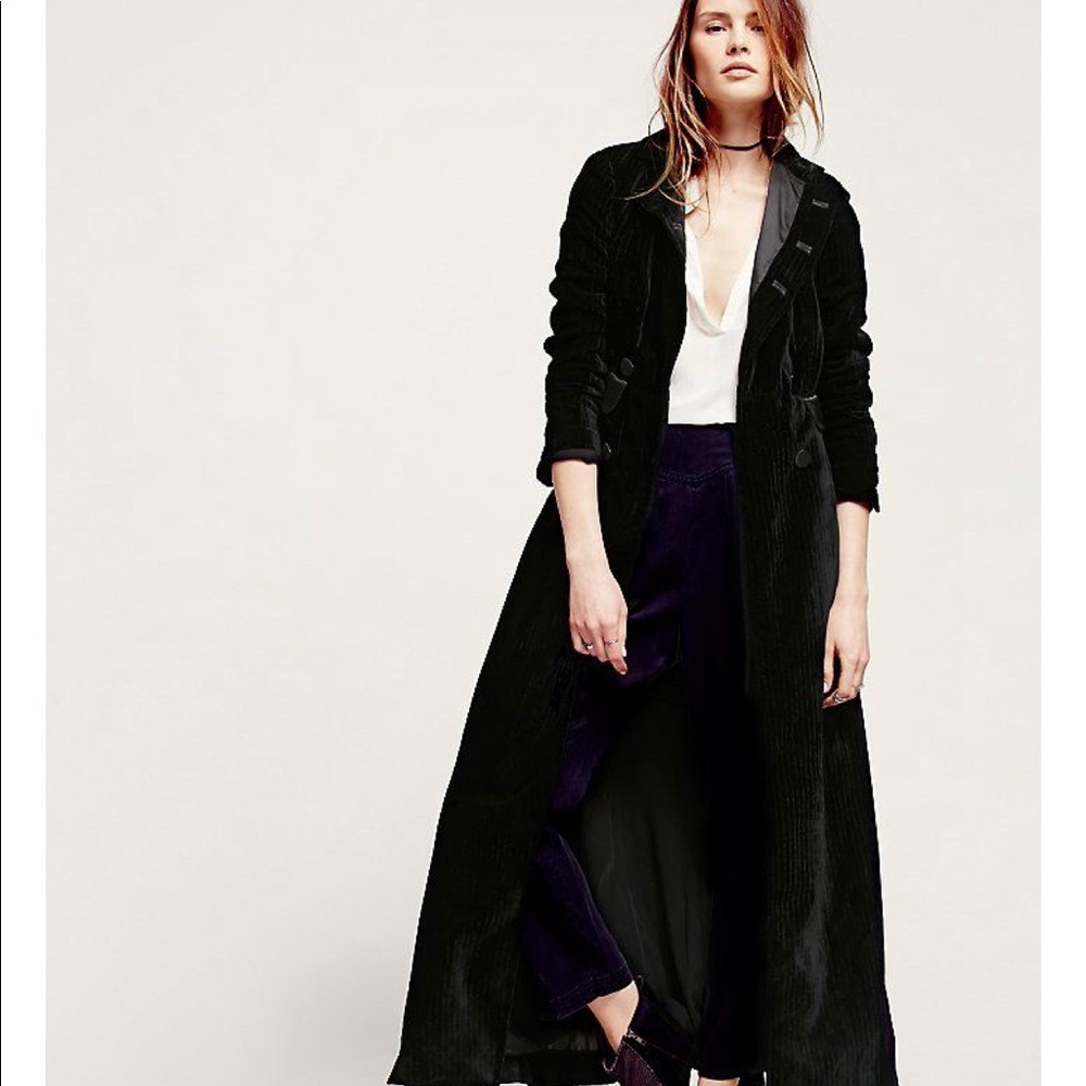 🖤Vintage Velvet Maxi Coat Leopard Lining🖤